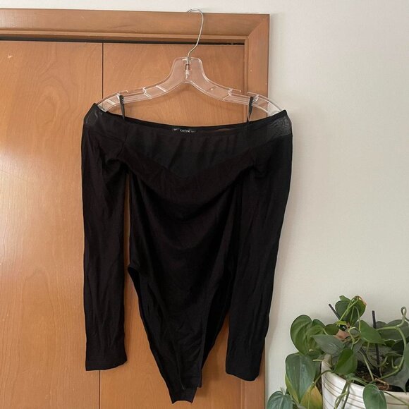 Shein black mesh collar bodysuit - Picture 1 of 4